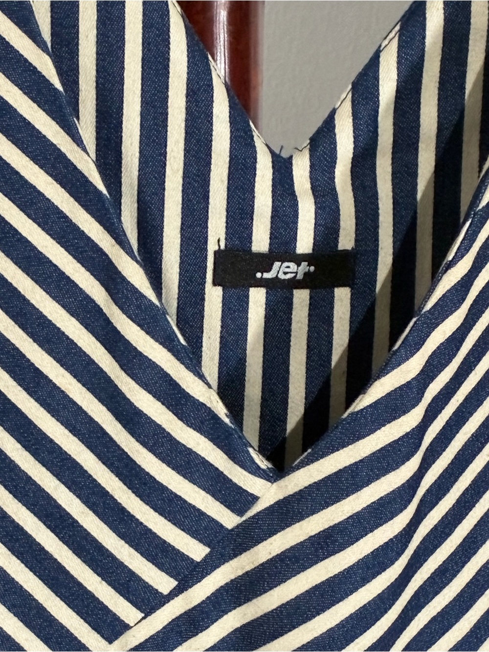 Jet Navy and White Striped Top